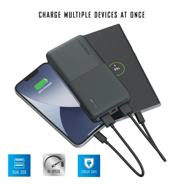 Portable charger, 10,000mAh 30W power bank, USB-C in and out fast charging battery pack, essential travel phone power bank, suitable for iPhone 17/16, Galaxy, etc. (Black, 1000.00, Milliamp hours)