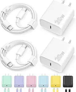 Quick-charging Type-C charger block, USB-C charger block, iPhone 17, 16, 15, Air Pro Max charger with 6-foot (approximately 1.8 meters) cable
